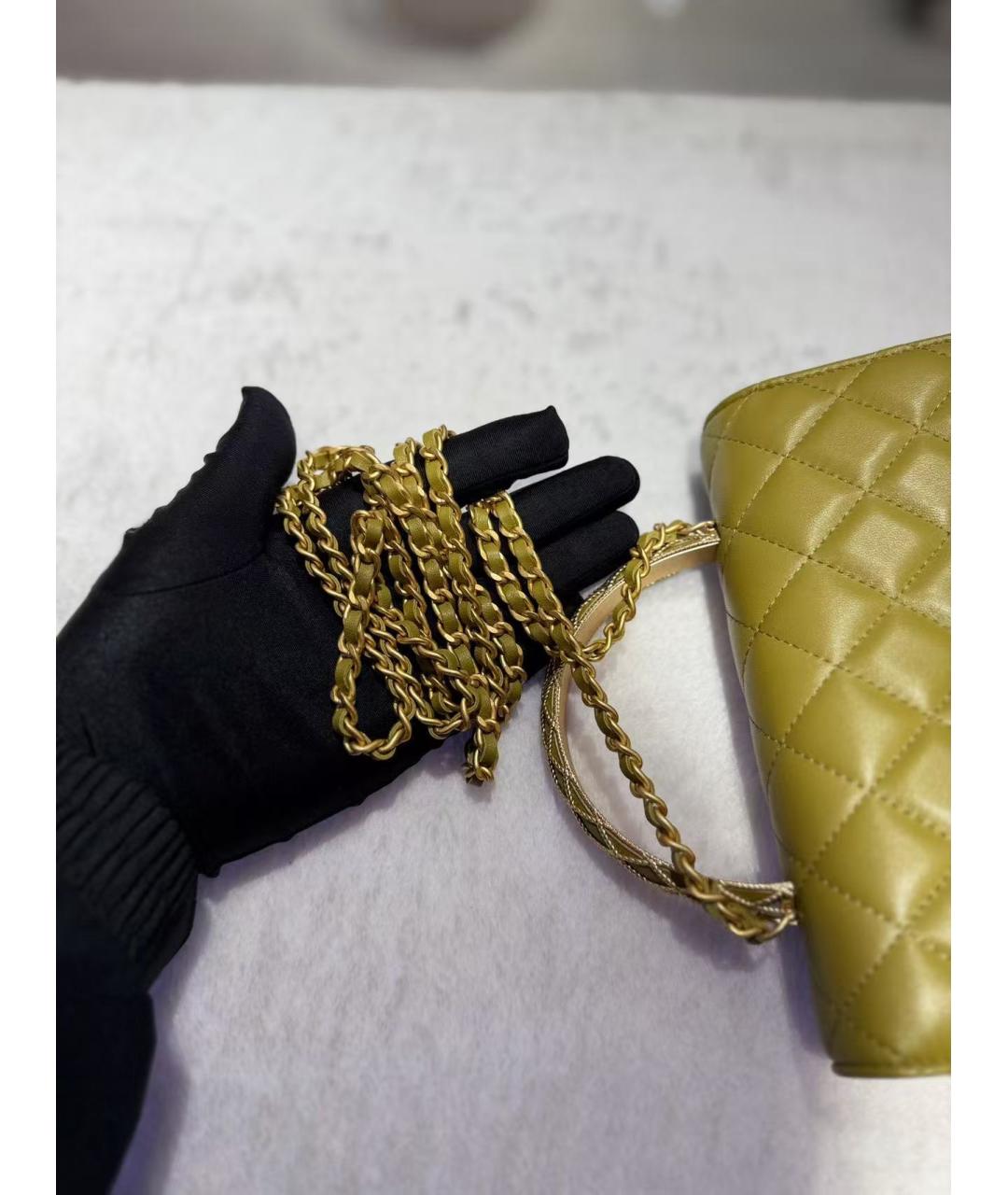 CHANEL Зеленая кожаная сумка через плечо, фото 6