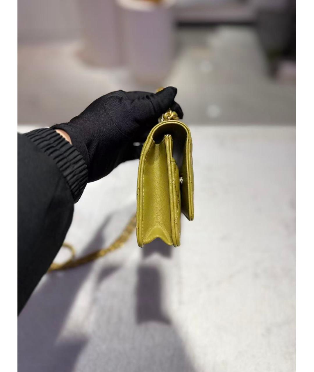 CHANEL Зеленая кожаная сумка через плечо, фото 4