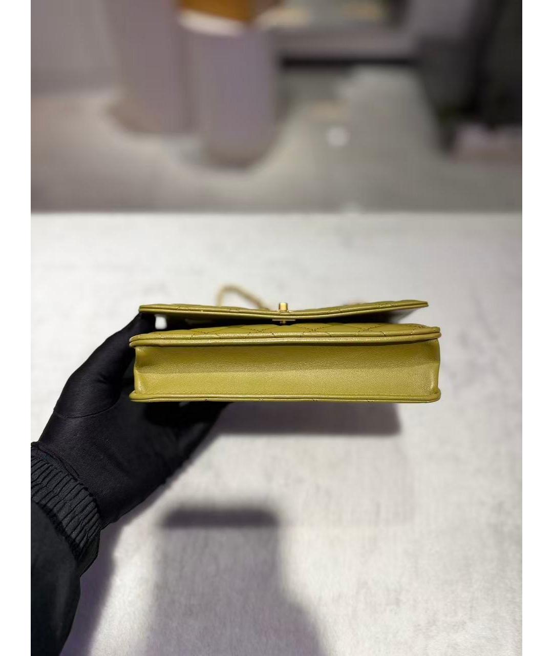 CHANEL Зеленая кожаная сумка через плечо, фото 5