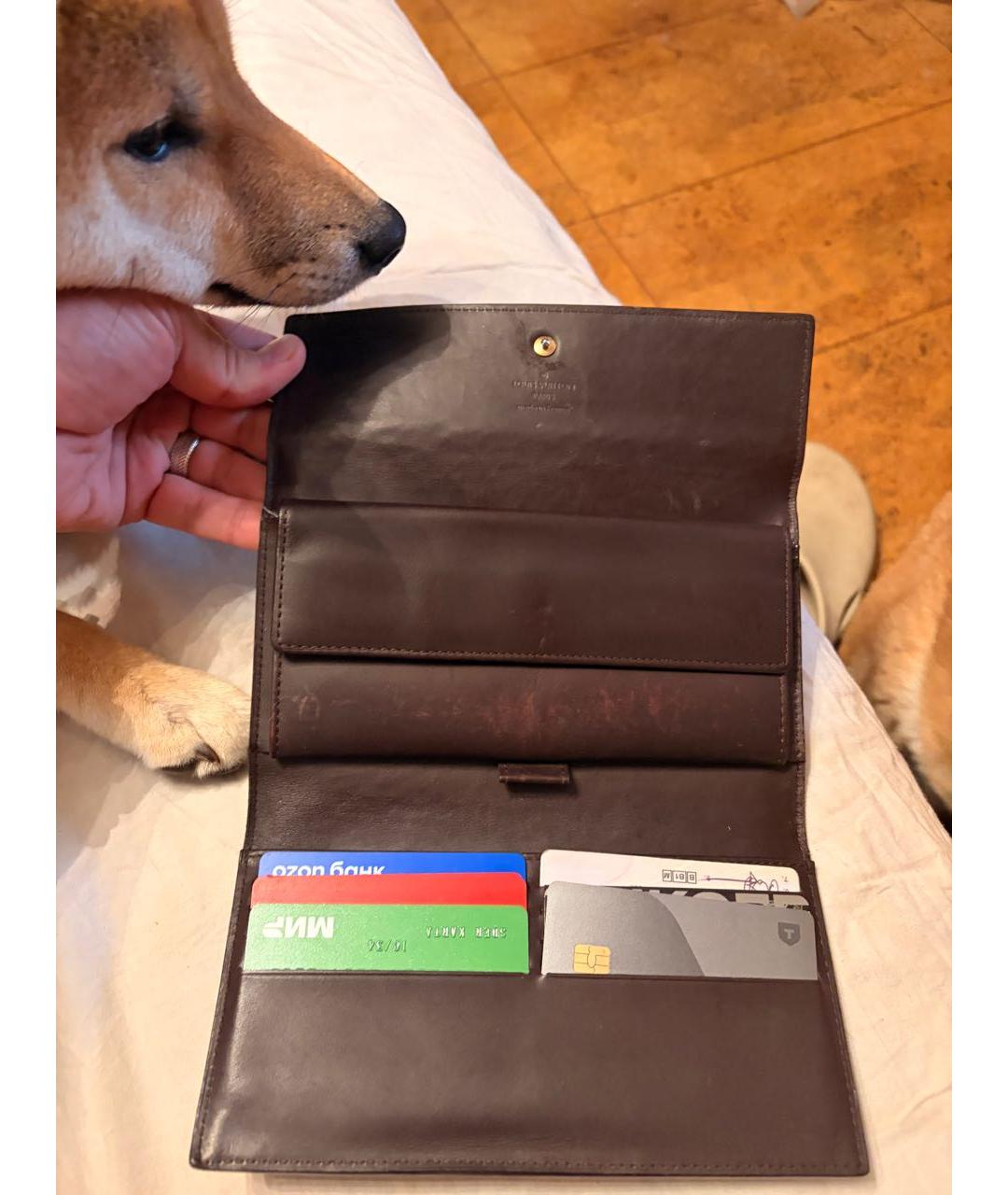 LOUIS VUITTON Бордовый кошелек из лакированной кожи, фото 3