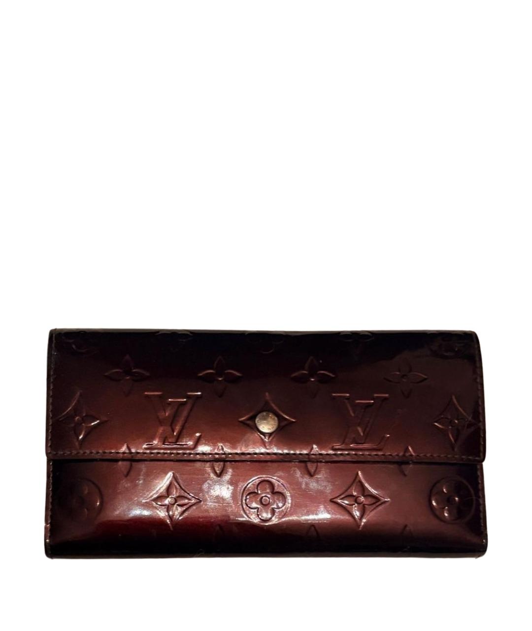 LOUIS VUITTON Бордовый кошелек из лакированной кожи, фото 1