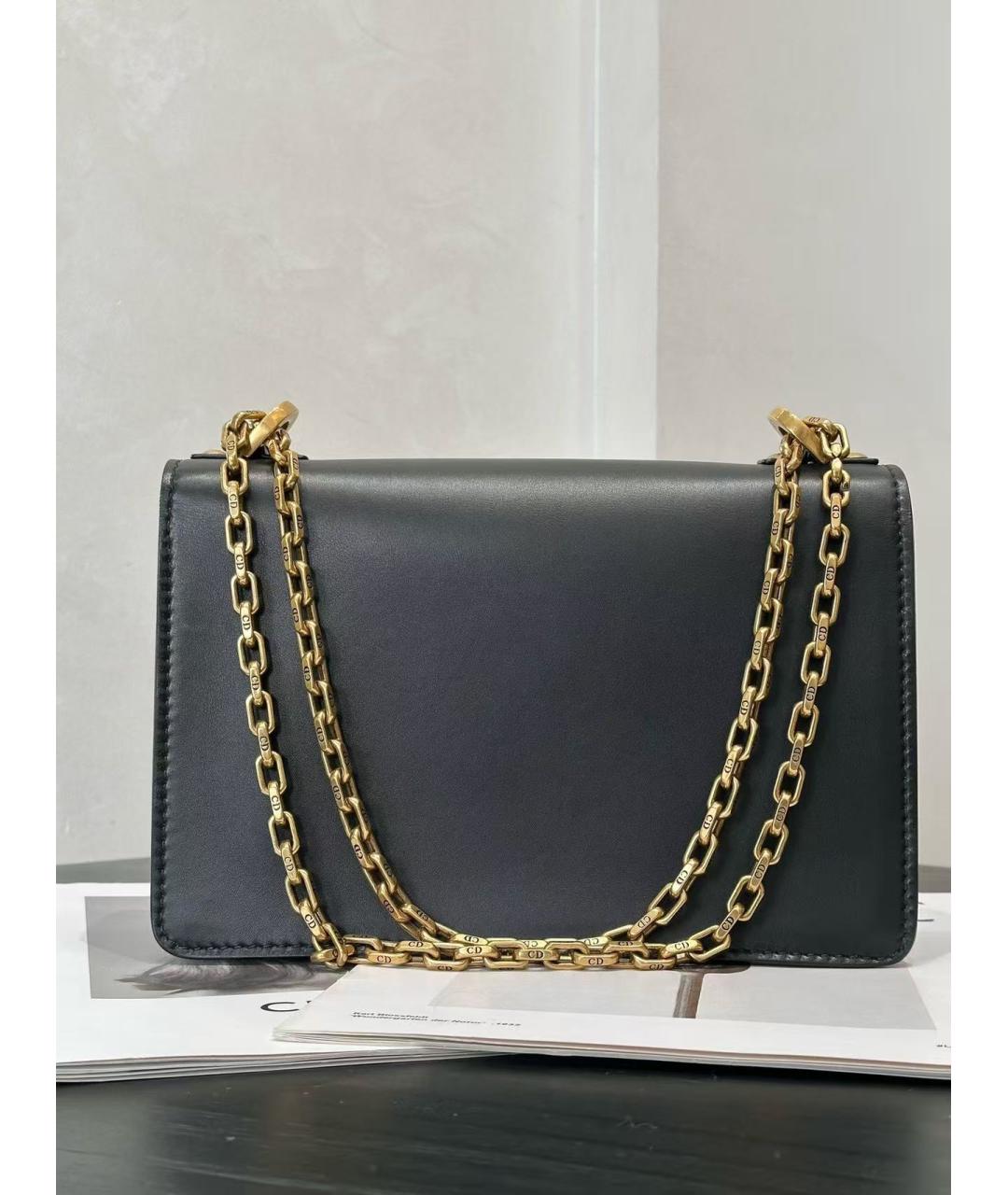 CHRISTIAN DIOR Черная кожаная сумка через плечо, фото 3