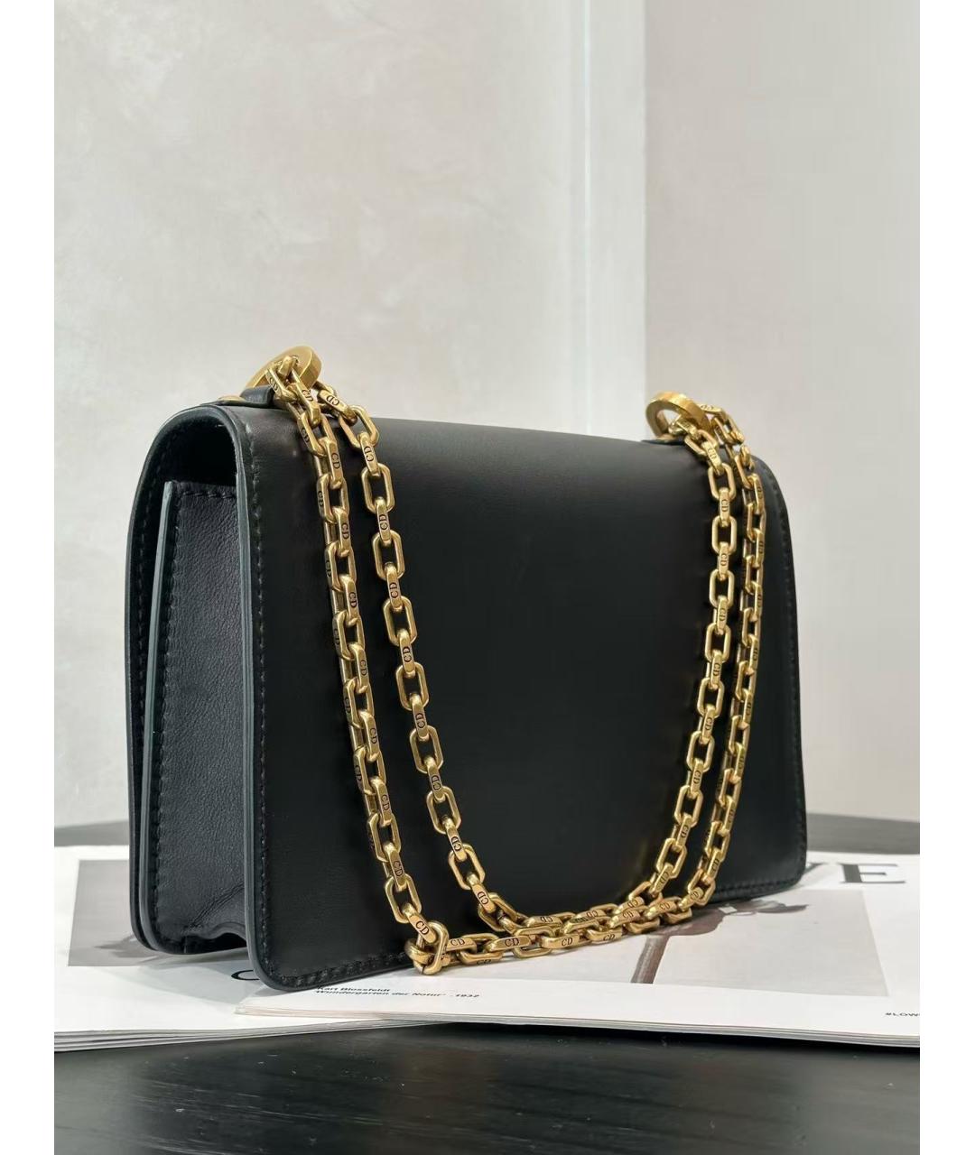 CHRISTIAN DIOR Черная кожаная сумка через плечо, фото 6