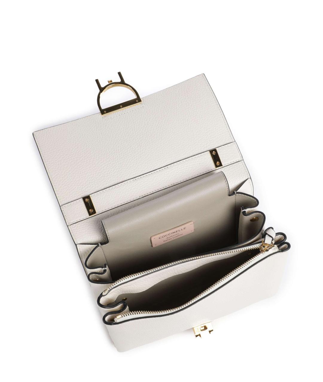 COCCINELLE Белая кожаная сумка через плечо, фото 5