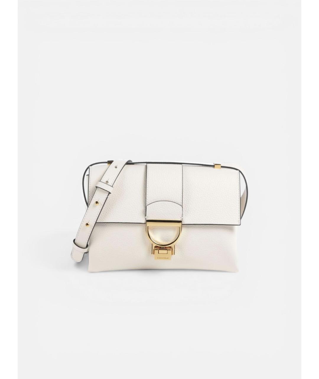 COCCINELLE Белая кожаная сумка через плечо, фото 6