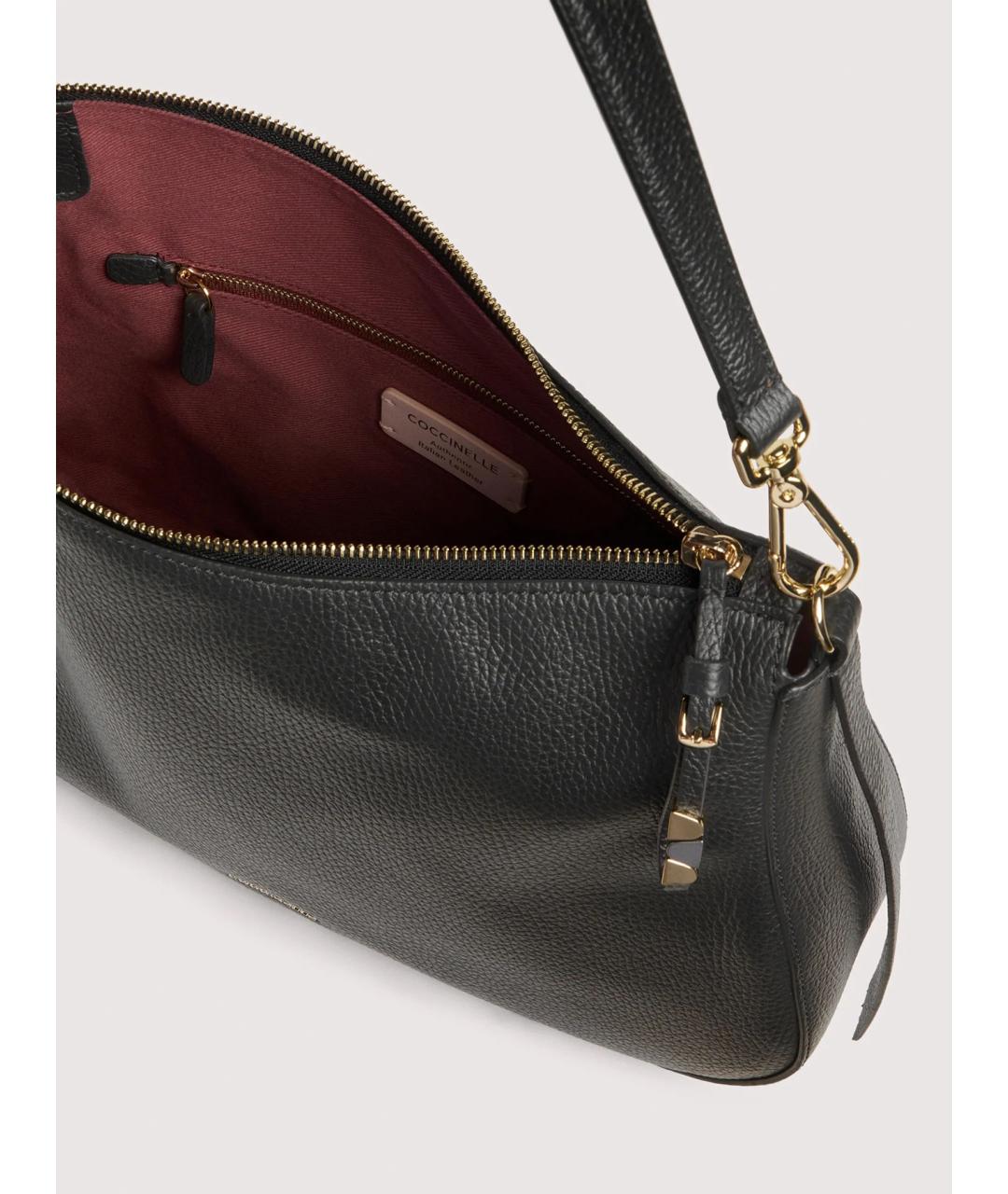 COCCINELLE Черная кожаная сумка через плечо, фото 3
