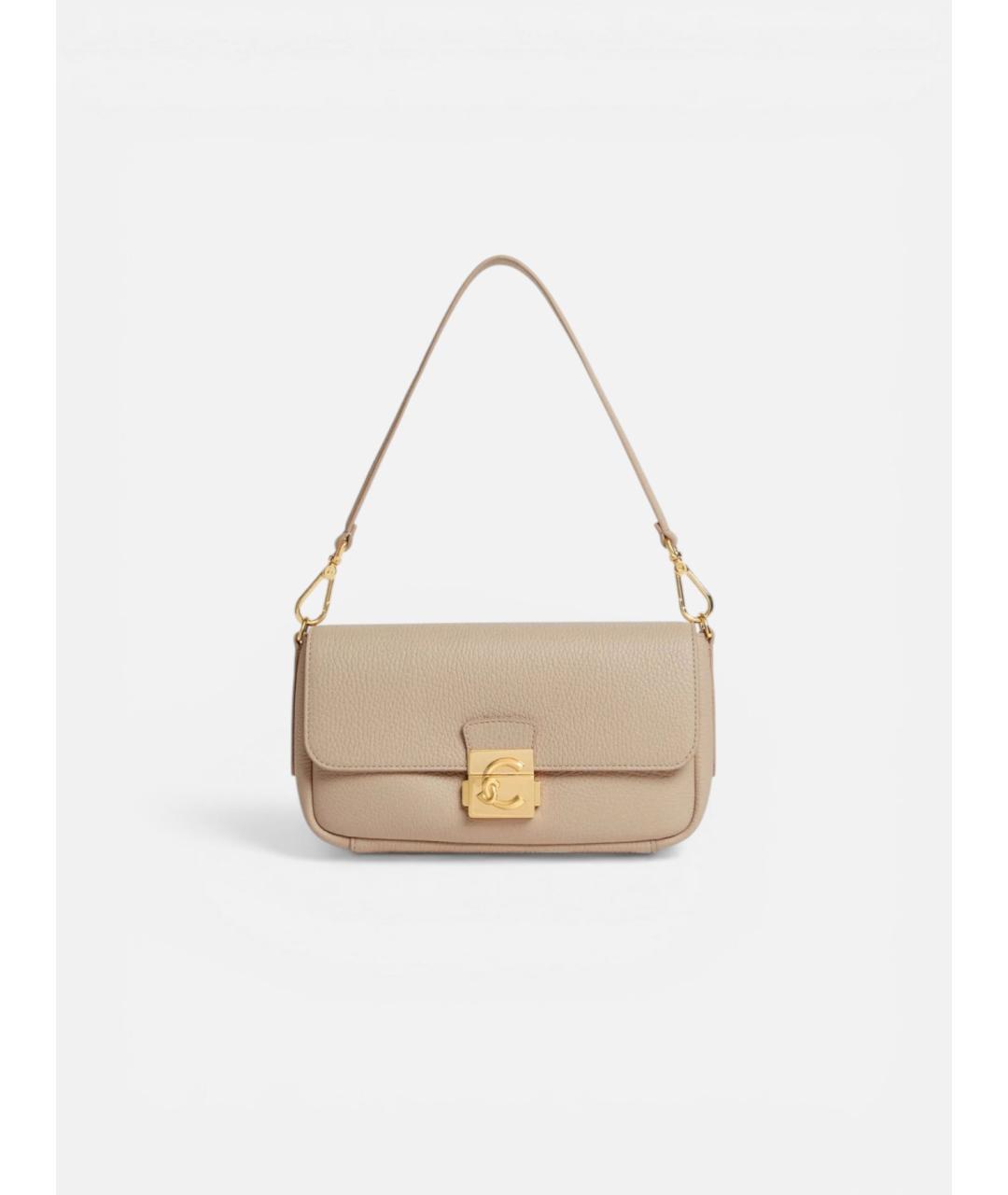COCCINELLE Бежевая кожаная сумка через плечо, фото 5