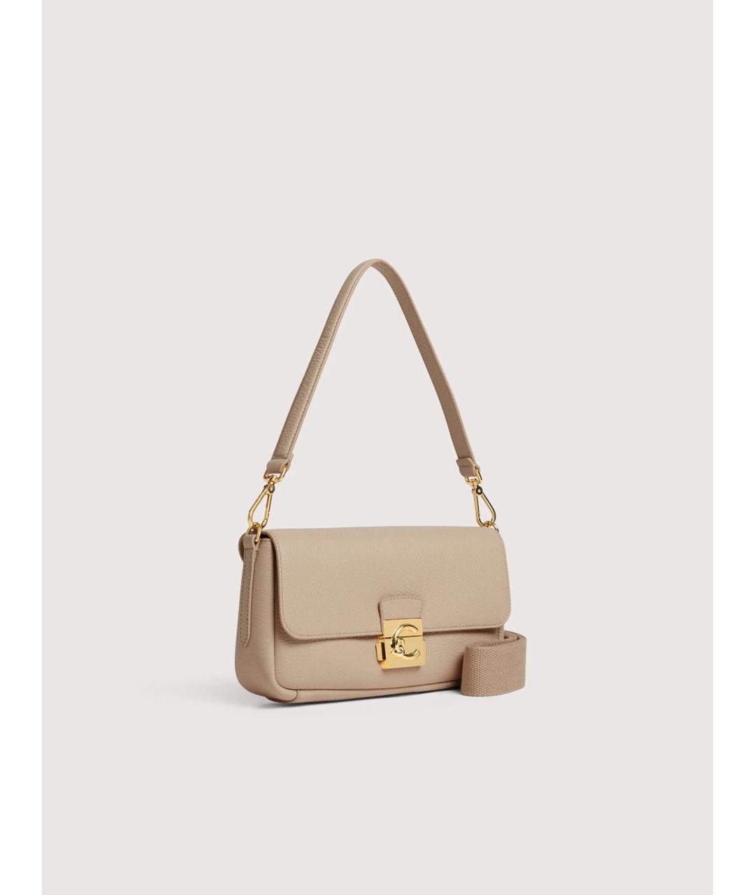 COCCINELLE Бежевая кожаная сумка через плечо, фото 2