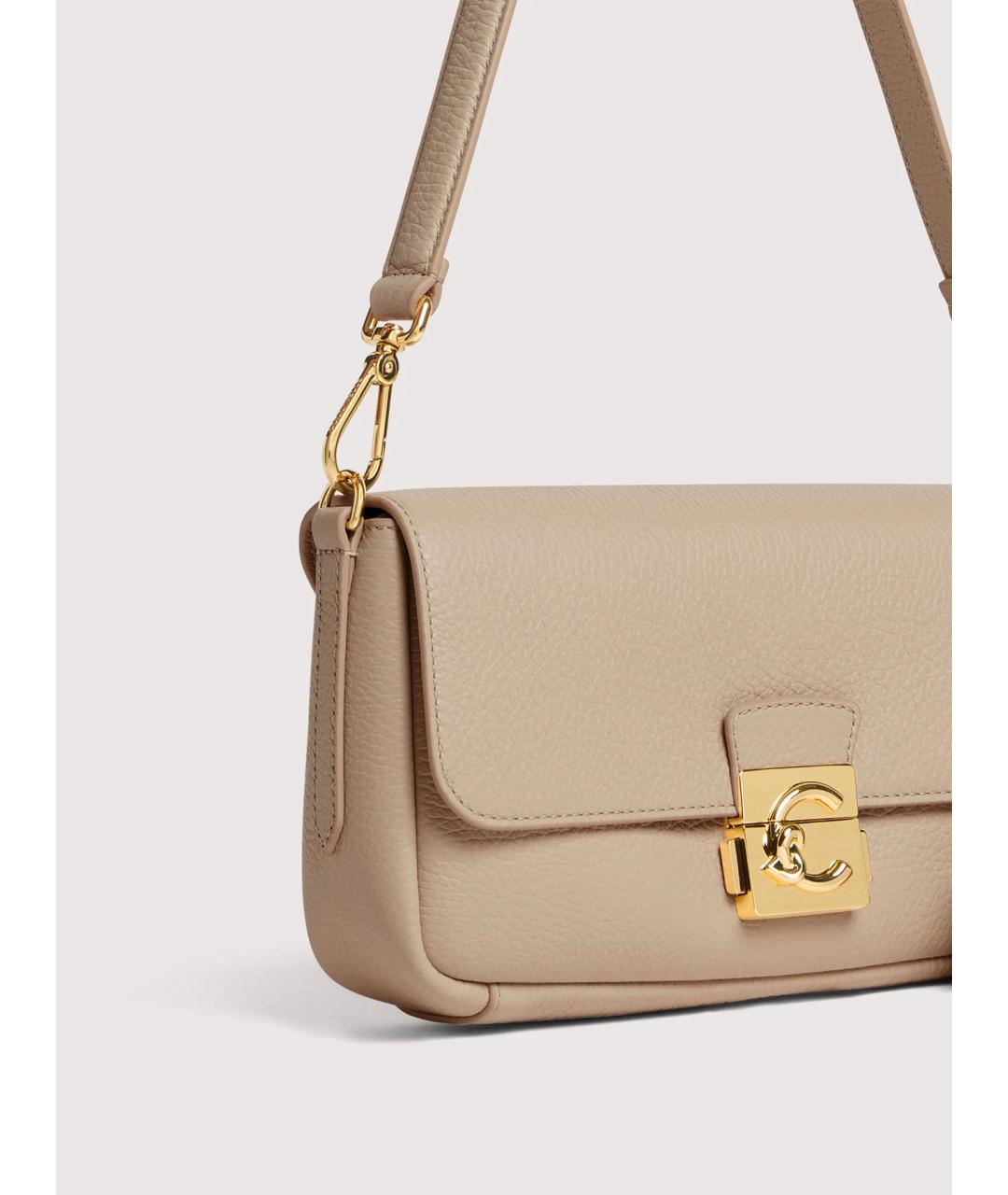 COCCINELLE Бежевая кожаная сумка через плечо, фото 4