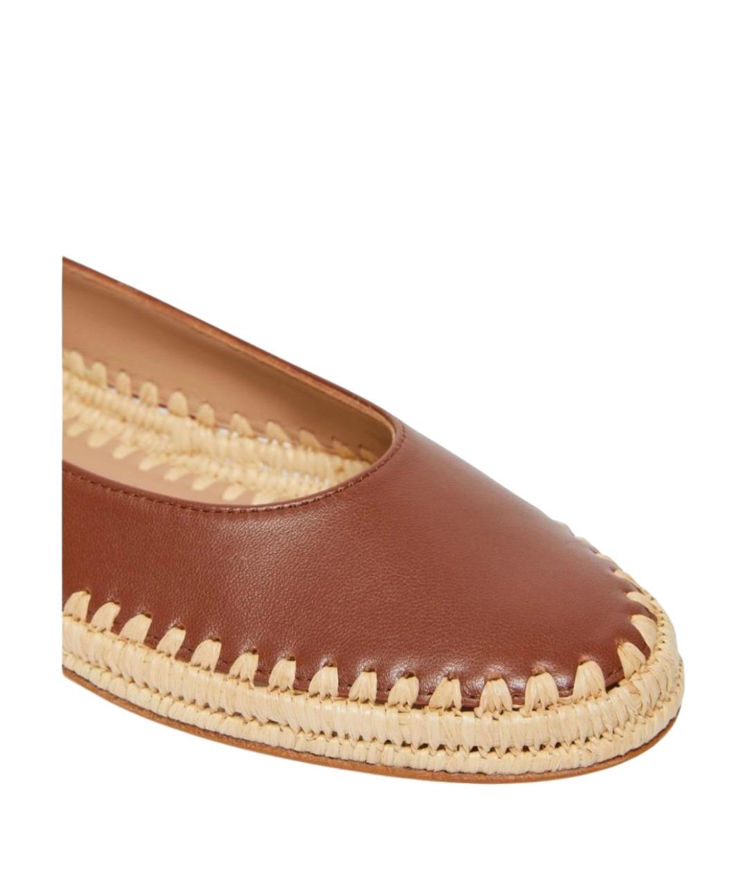 MAX MARA Коричневые кожаные балетки, фото 2