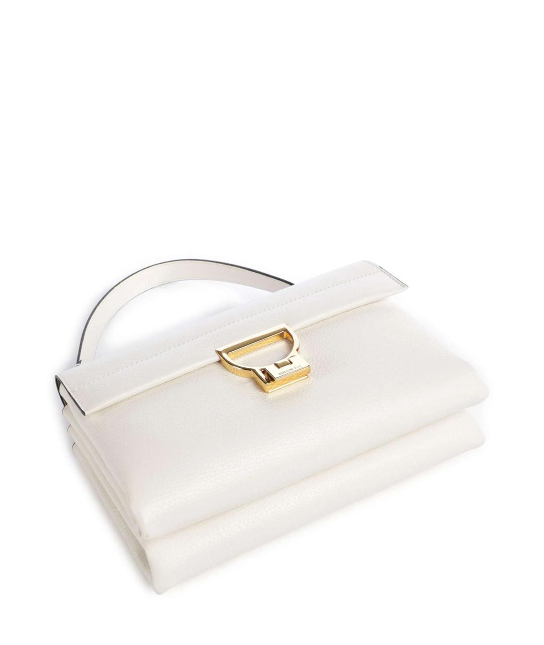 COCCINELLE Белая кожаная сумка с короткими ручками, фото 5