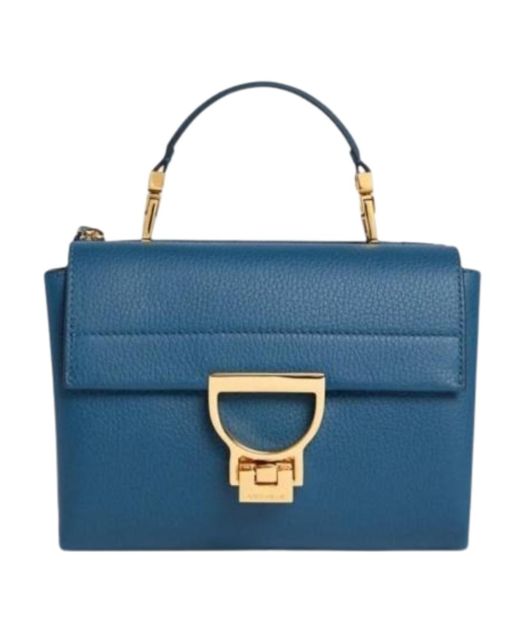 COCCINELLE Синяя кожаная сумка с короткими ручками, фото 1