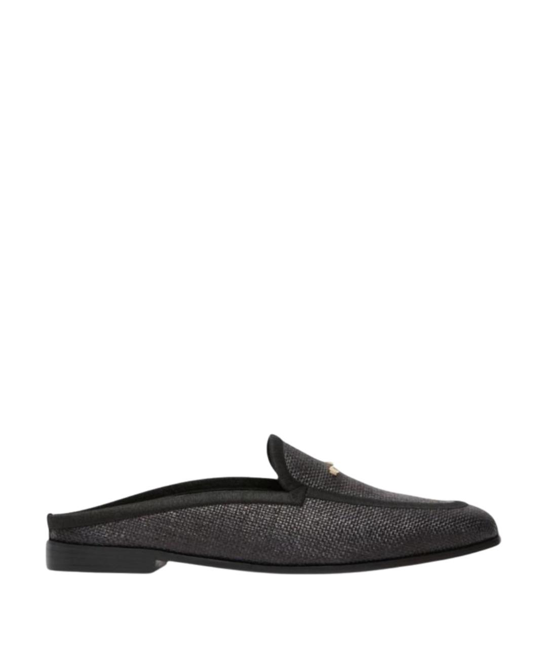 MAX MARA Черные кожаные лоферы, фото 1