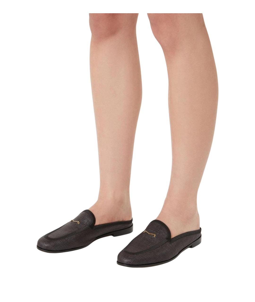 MAX MARA Черные кожаные лоферы, фото 2