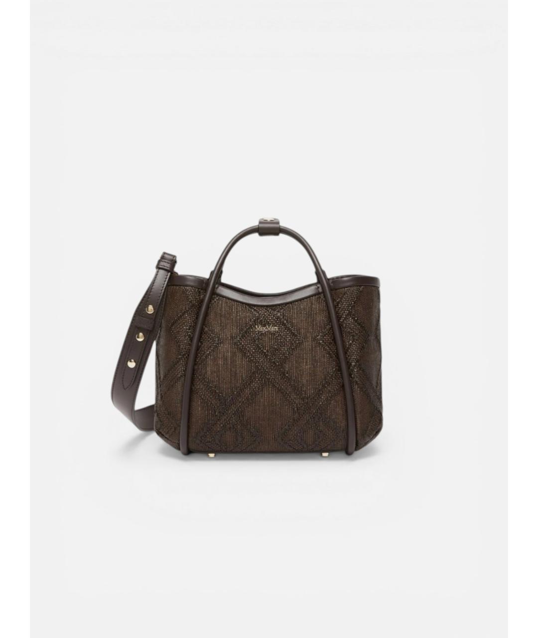 MAX MARA Коричневая синтетическая сумка тоут, фото 6