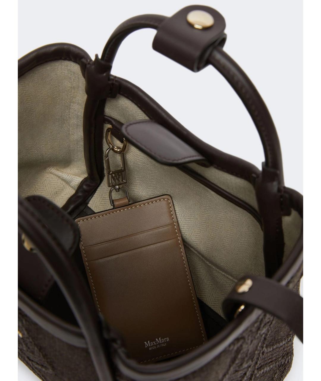 MAX MARA Коричневая синтетическая сумка тоут, фото 5