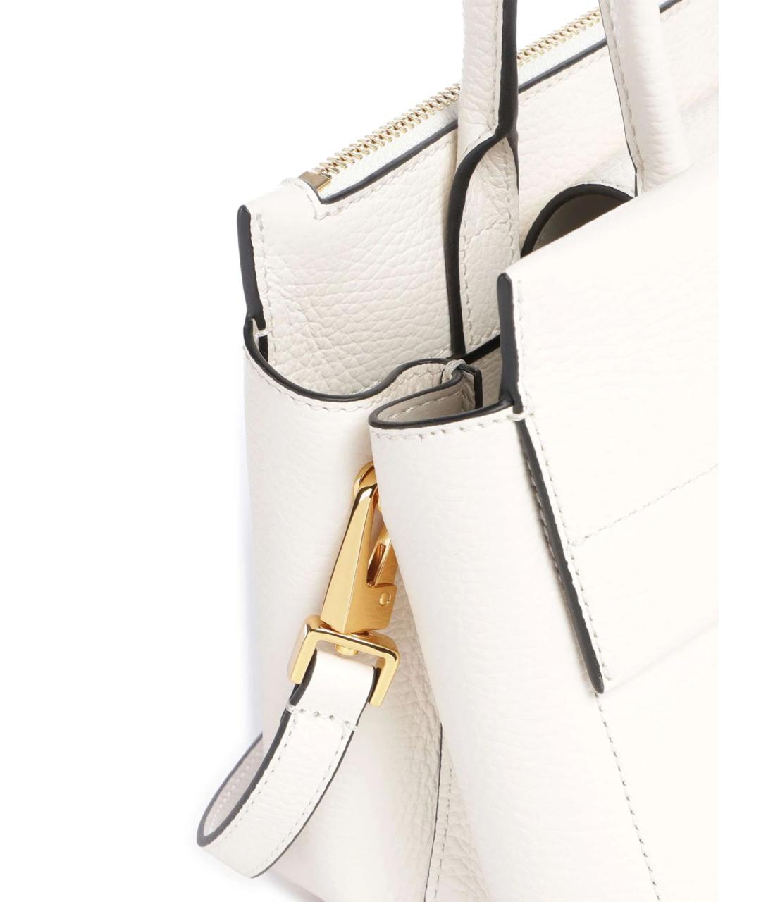 COCCINELLE Белая кожаная сумка с короткими ручками, фото 3