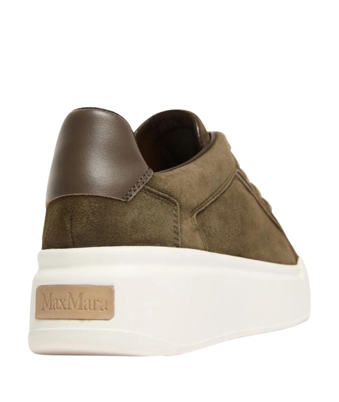 MAX MARA Зеленые кожаные кеды, фото 4