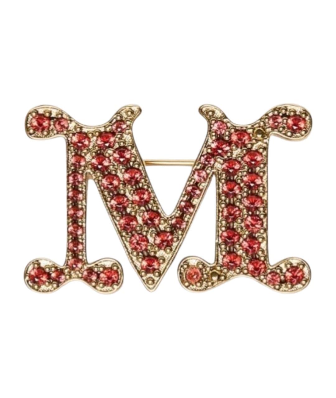 MAX MARA Красная металлическая булавка / брошь, фото 1