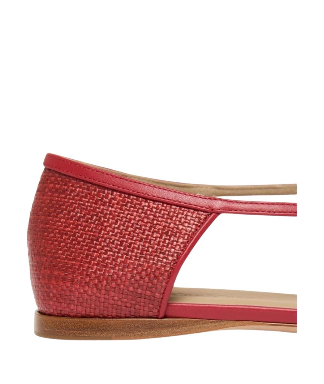 MAX MARA Красные кожаные балетки, фото 4