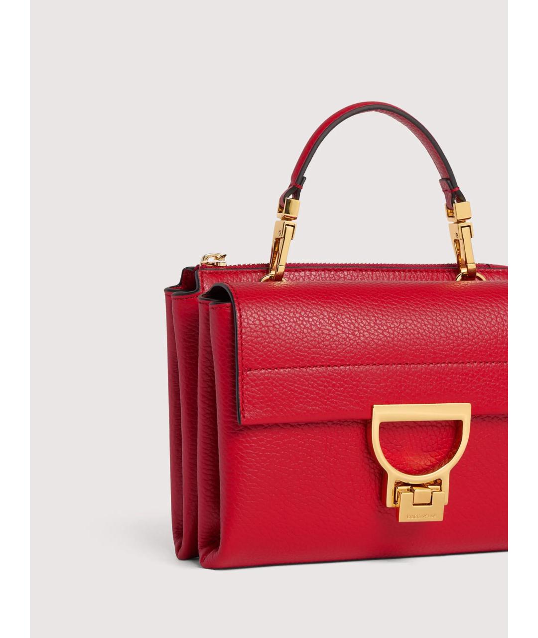COCCINELLE Красная кожаная сумка с короткими ручками, фото 4