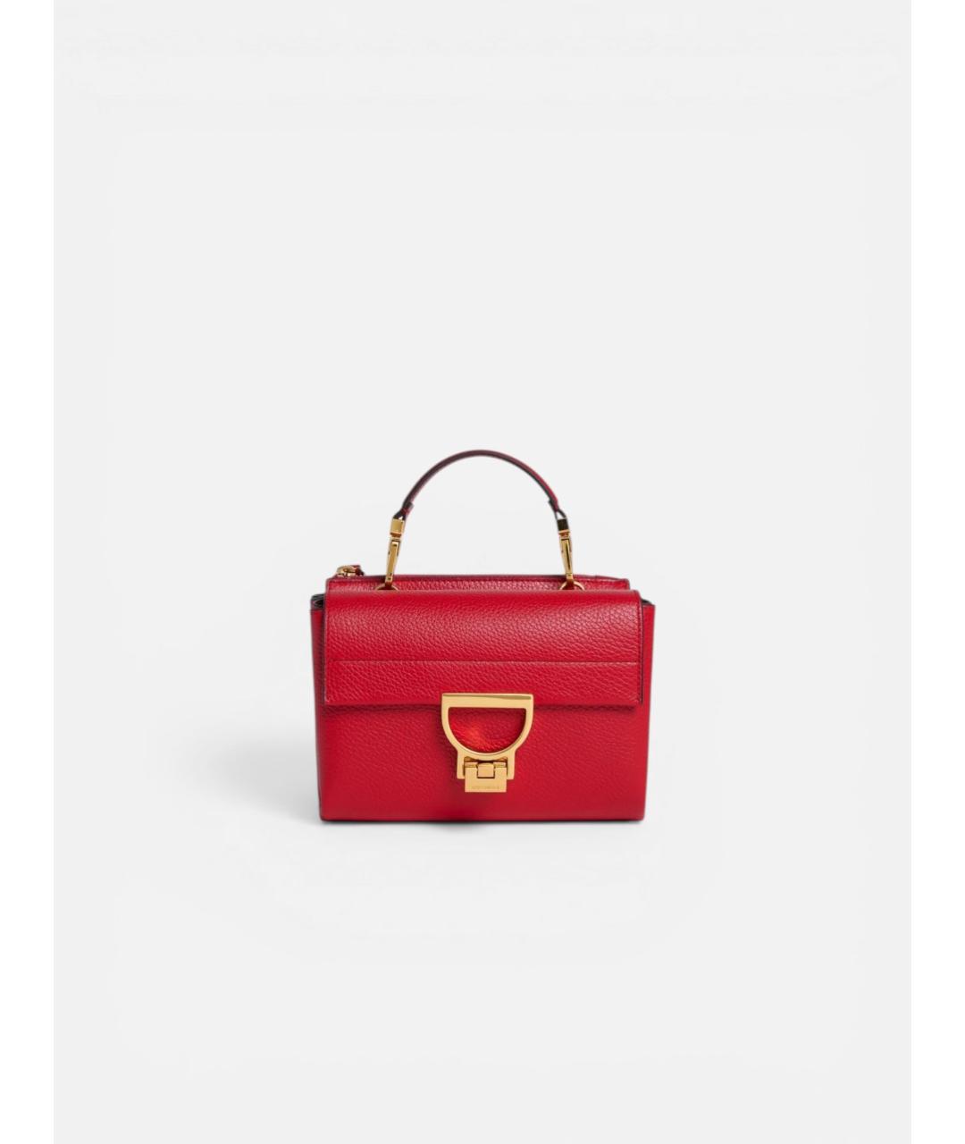 COCCINELLE Красная кожаная сумка с короткими ручками, фото 5