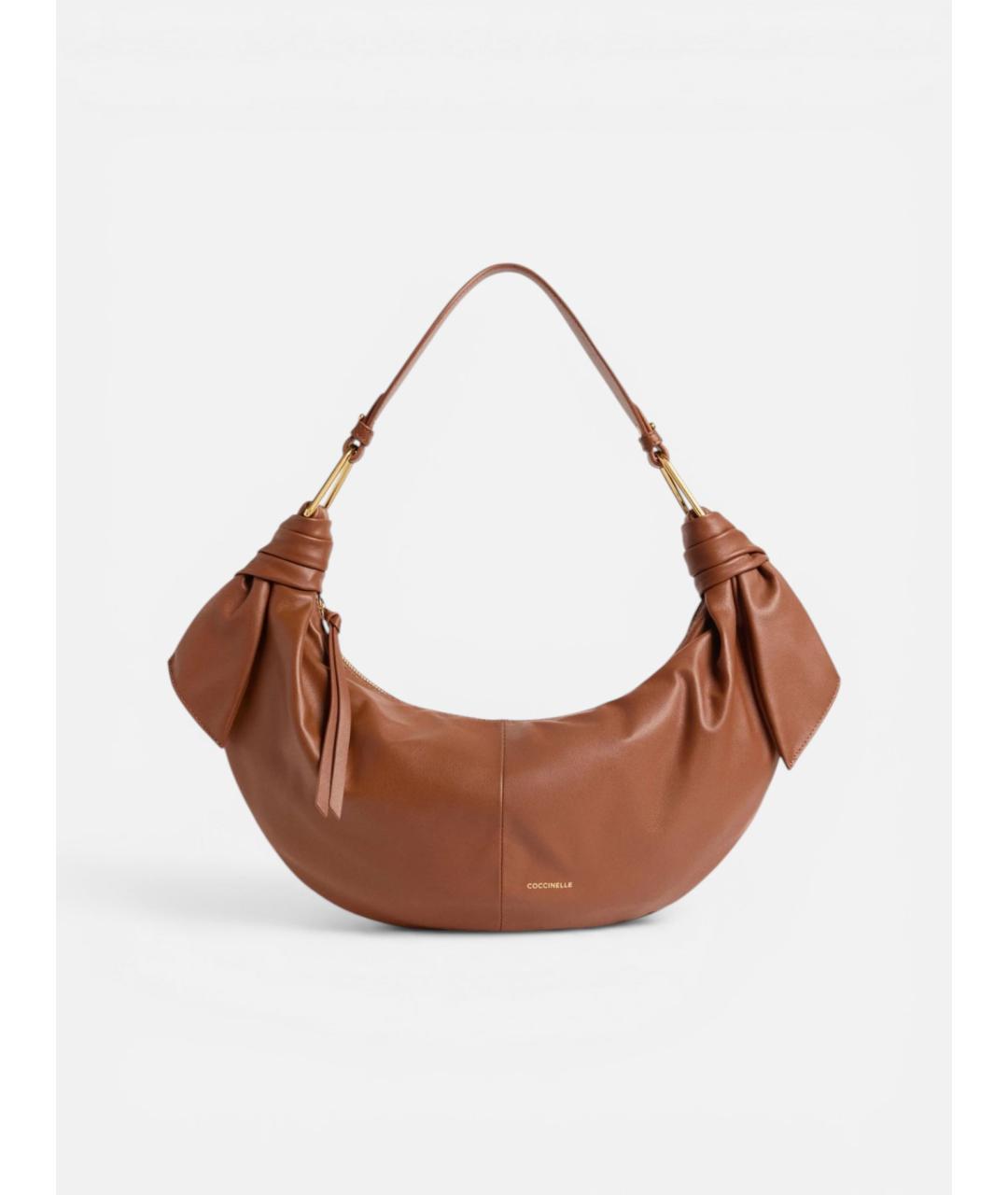 COCCINELLE Коричневая кожаная сумка через плечо, фото 5