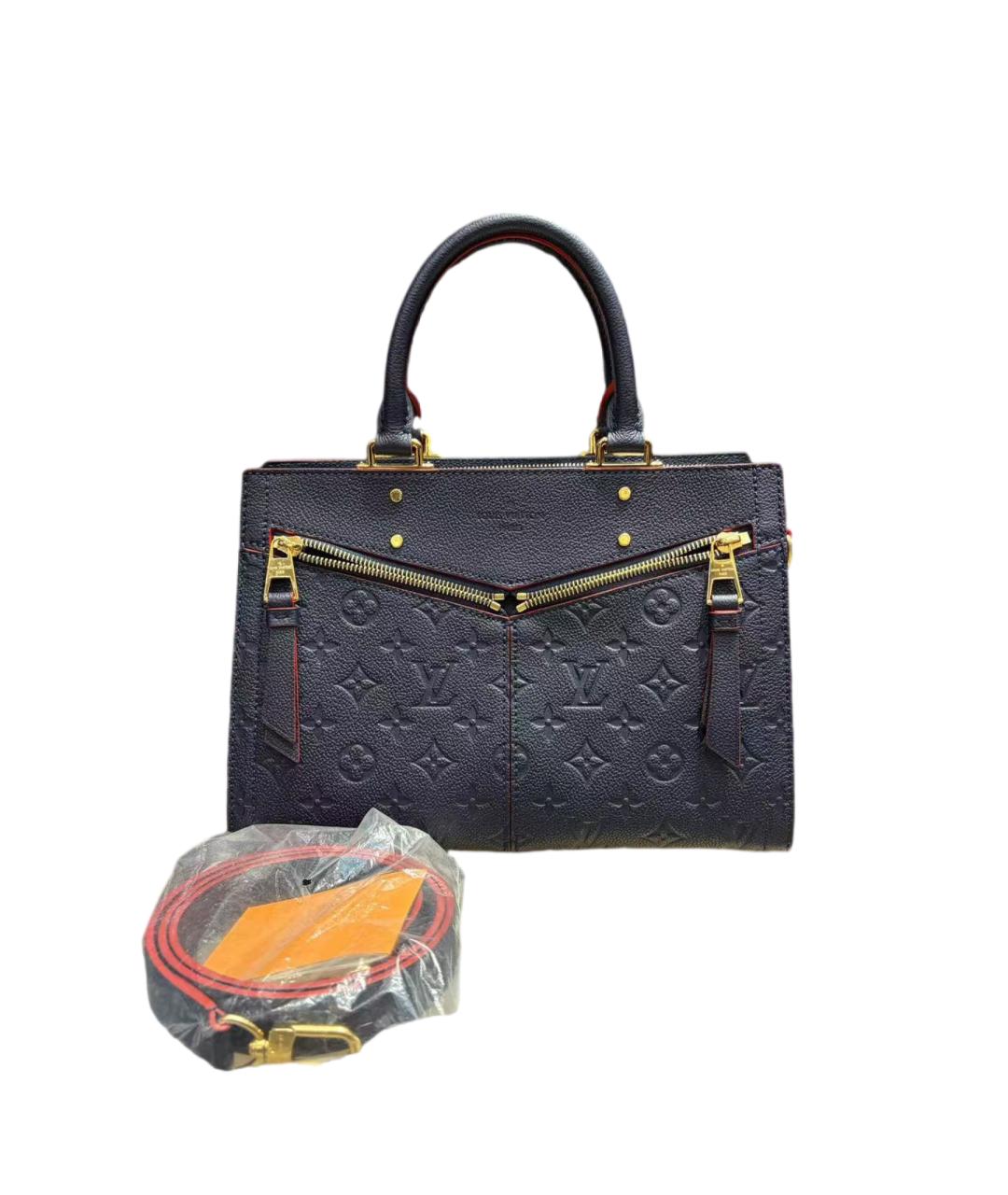 LOUIS VUITTON Темно-синяя кожаная сумка с короткими ручками, фото 8