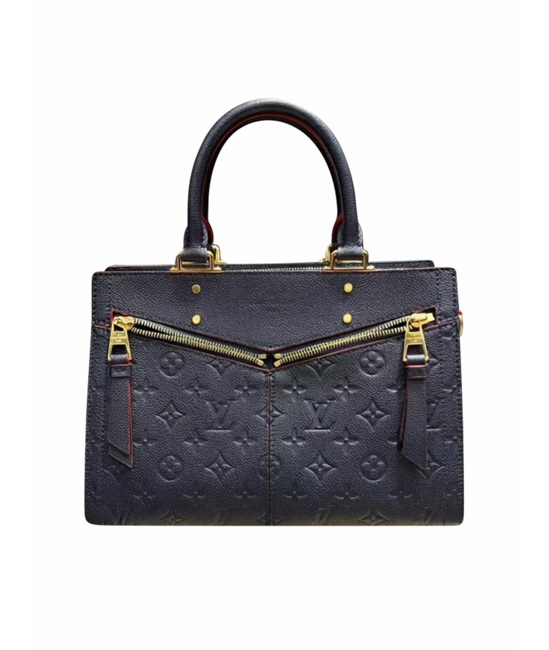 LOUIS VUITTON Темно-синяя кожаная сумка с короткими ручками, фото 1