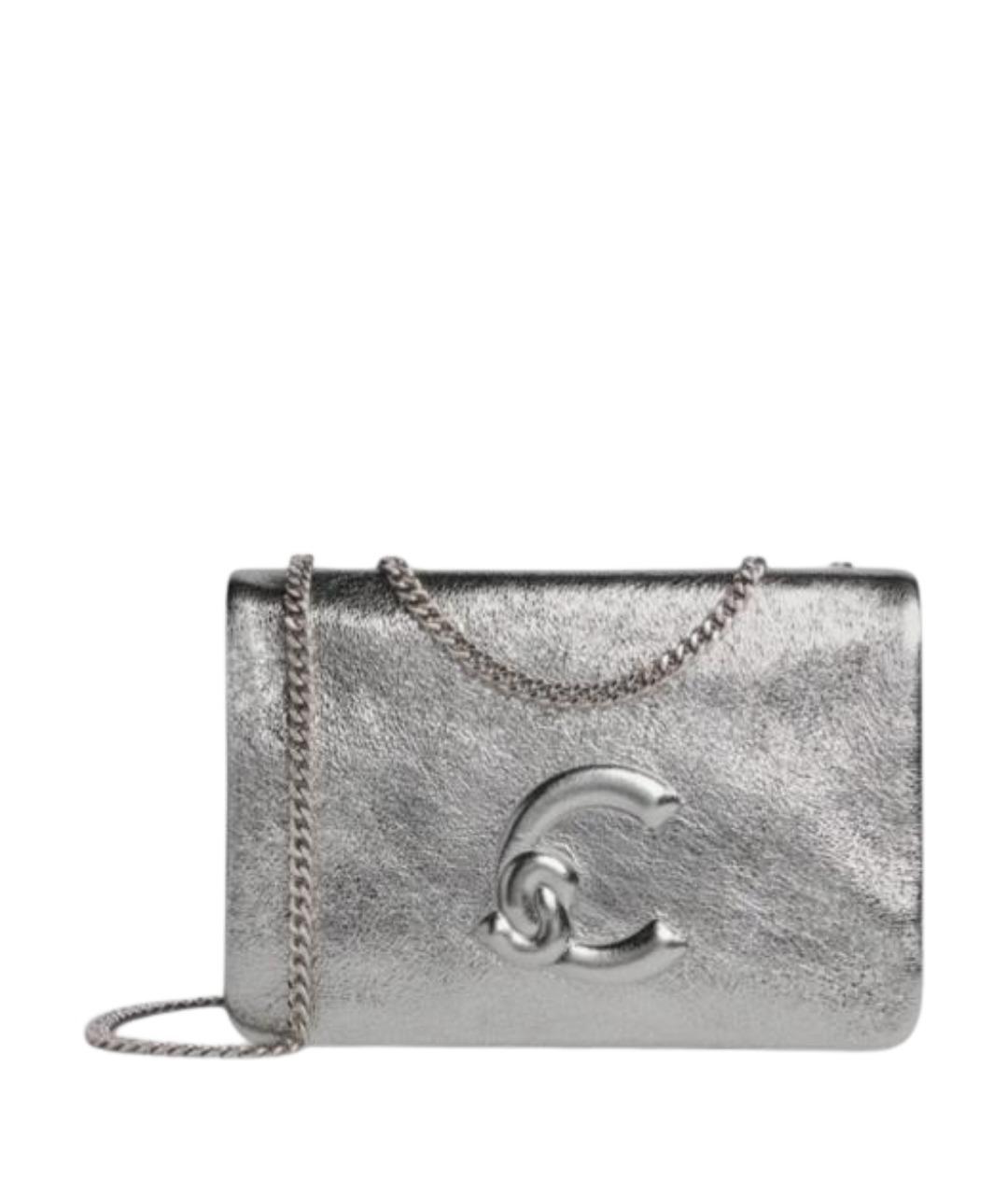COCCINELLE Серебряная кожаная сумка через плечо, фото 1