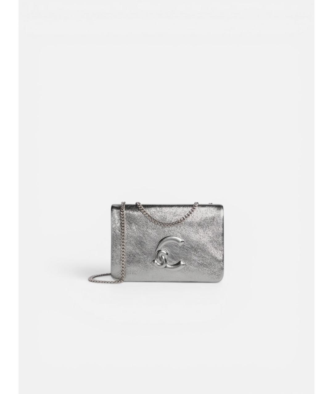 COCCINELLE Серебряная кожаная сумка через плечо, фото 5