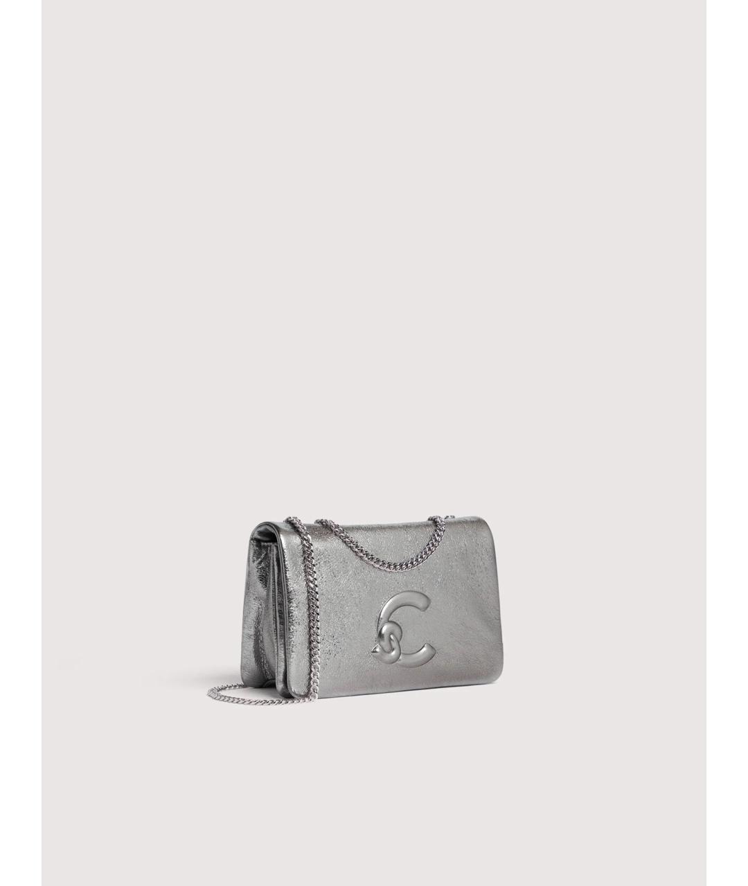 COCCINELLE Серебряная кожаная сумка через плечо, фото 2
