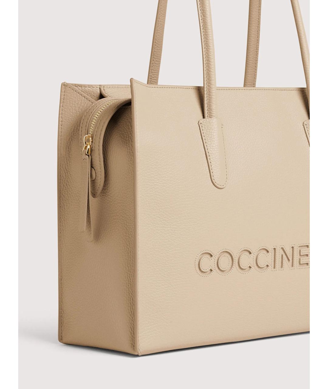 COCCINELLE Бежевая кожаная сумка через плечо, фото 5