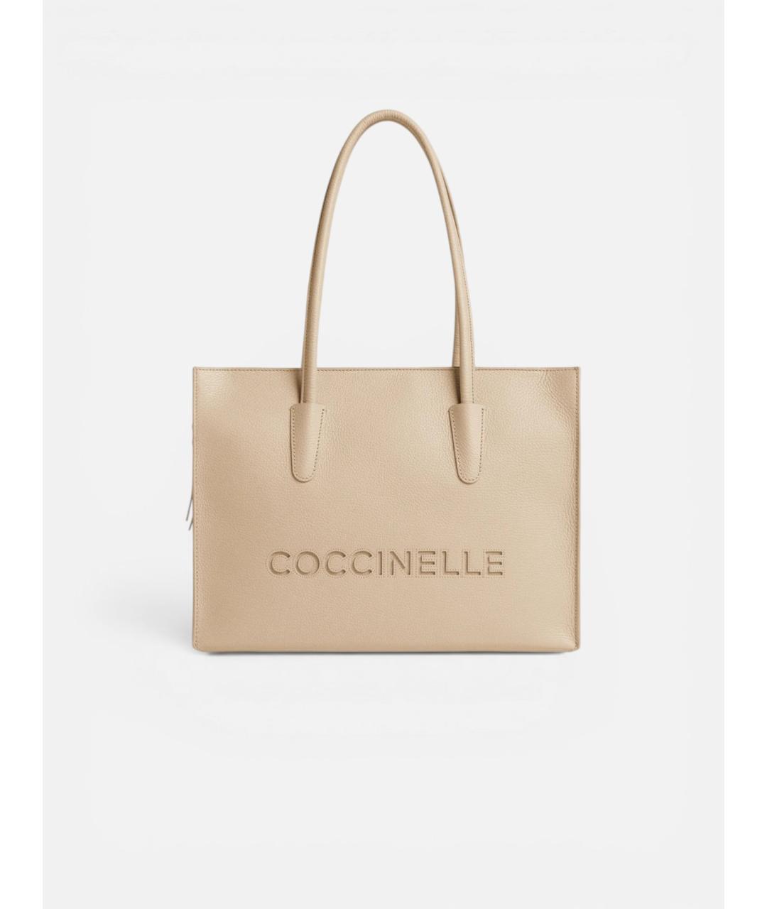 COCCINELLE Бежевая кожаная сумка через плечо, фото 6