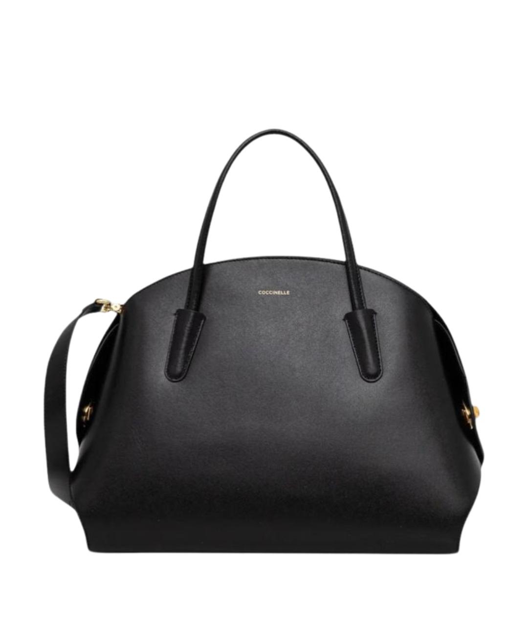 COCCINELLE Черная кожаная сумка с короткими ручками, фото 1