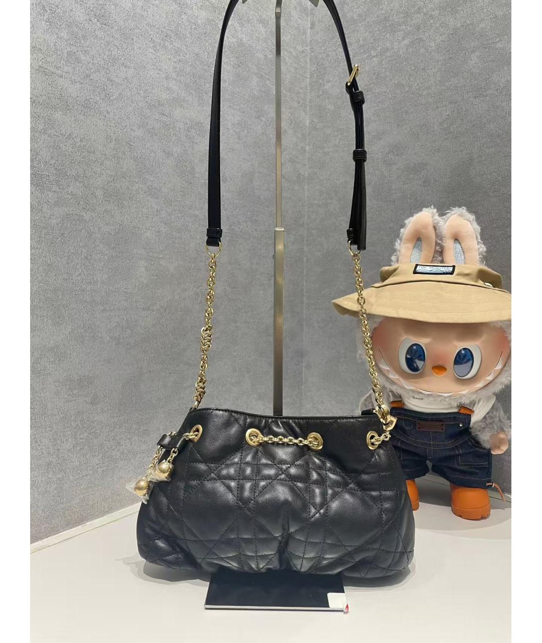 CHRISTIAN DIOR Черная кожаная сумка через плечо, фото 2