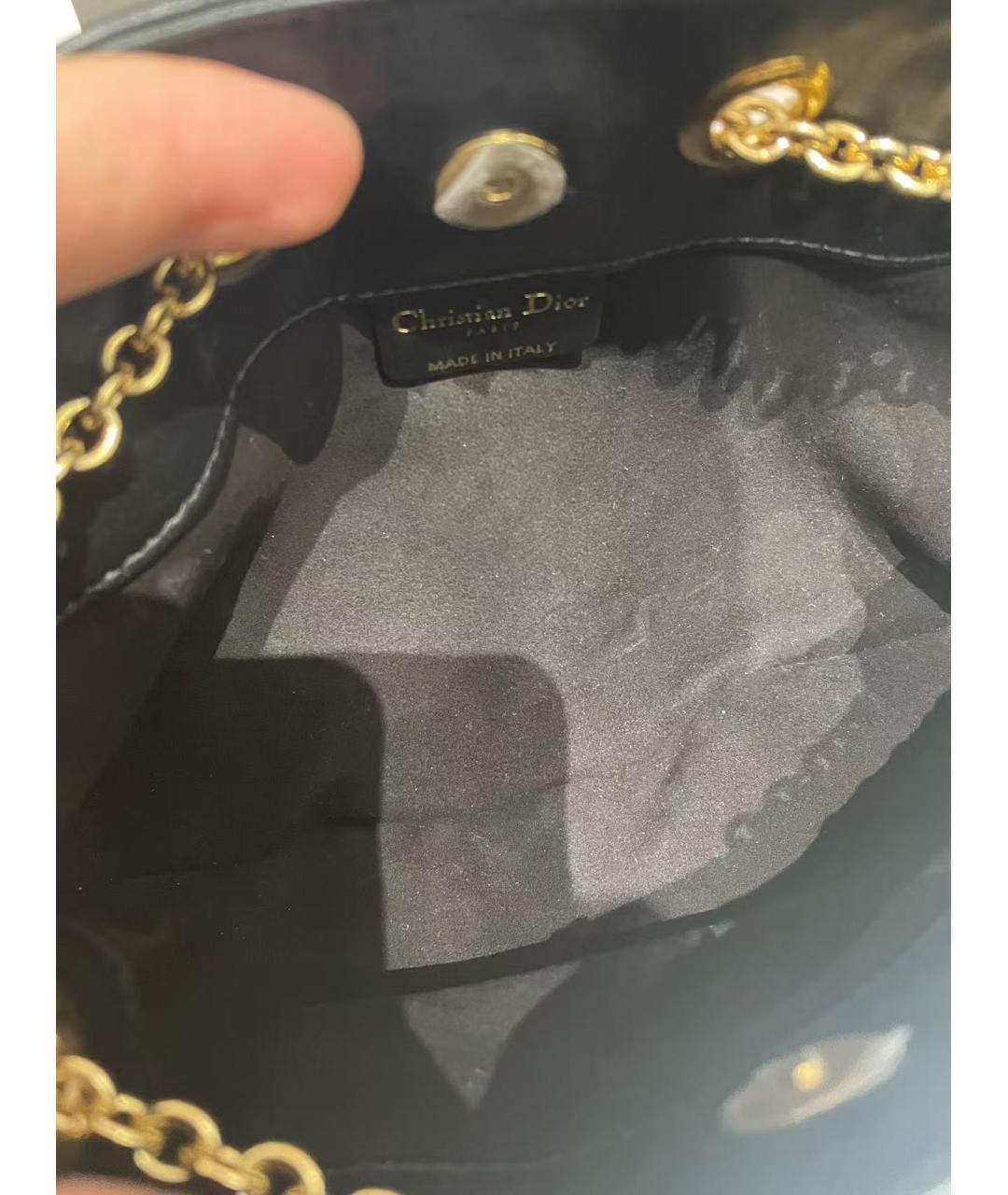 CHRISTIAN DIOR Черная кожаная сумка через плечо, фото 5