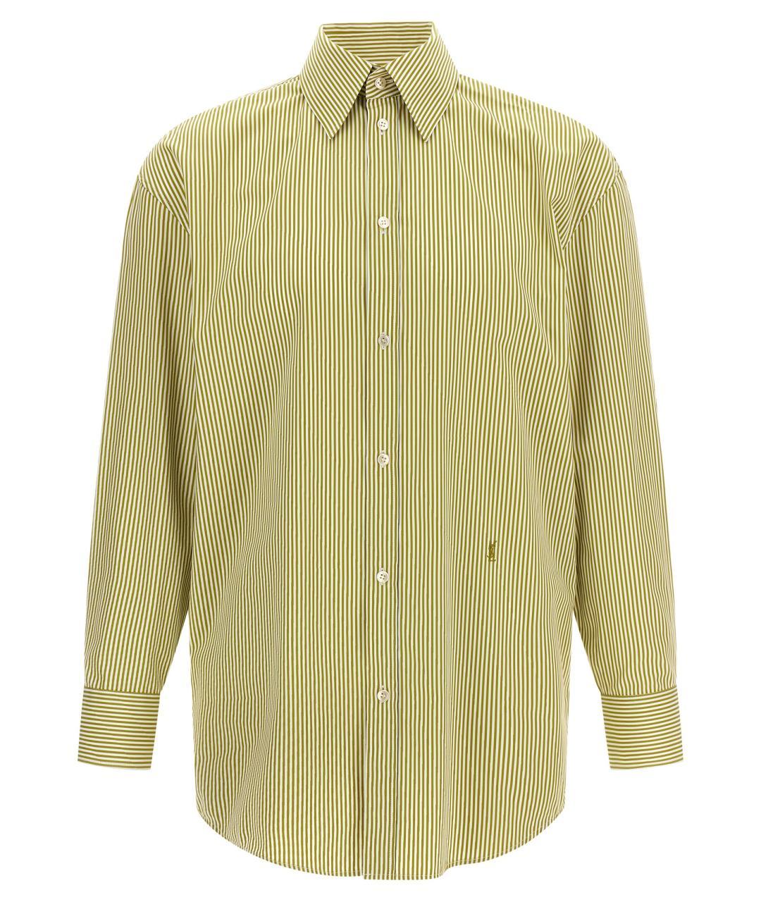 SAINT LAURENT Зеленая хлопковая рубашка, фото 1