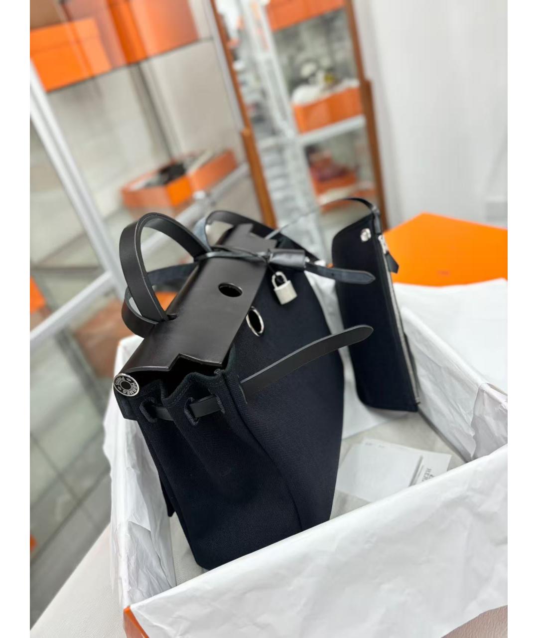 HERMES Черная тканевая сумка через плечо, фото 3