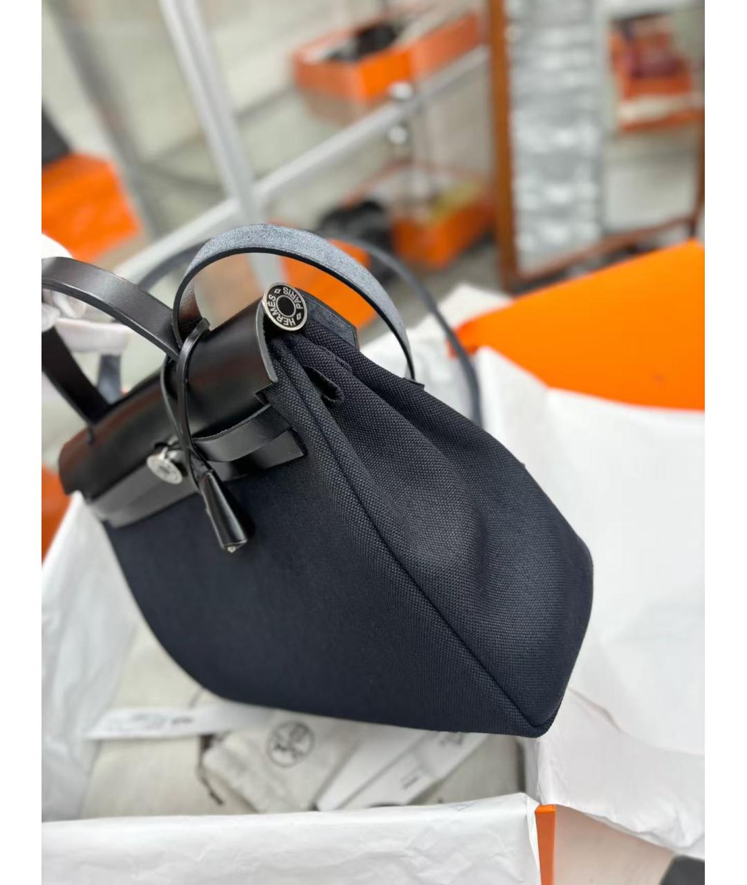 HERMES Черная тканевая сумка через плечо, фото 2