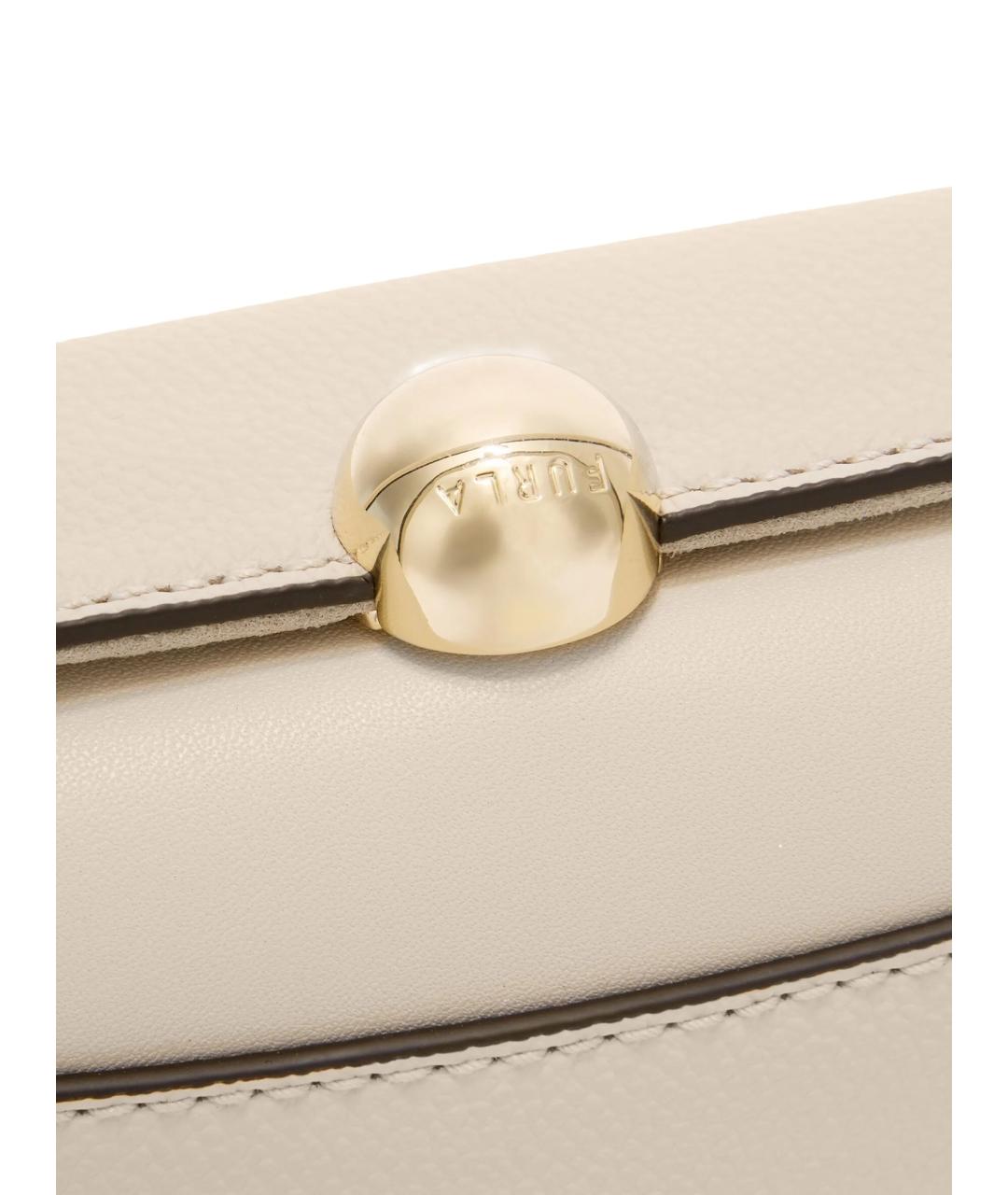 FURLA Бежевая кожаная сумка через плечо, фото 3