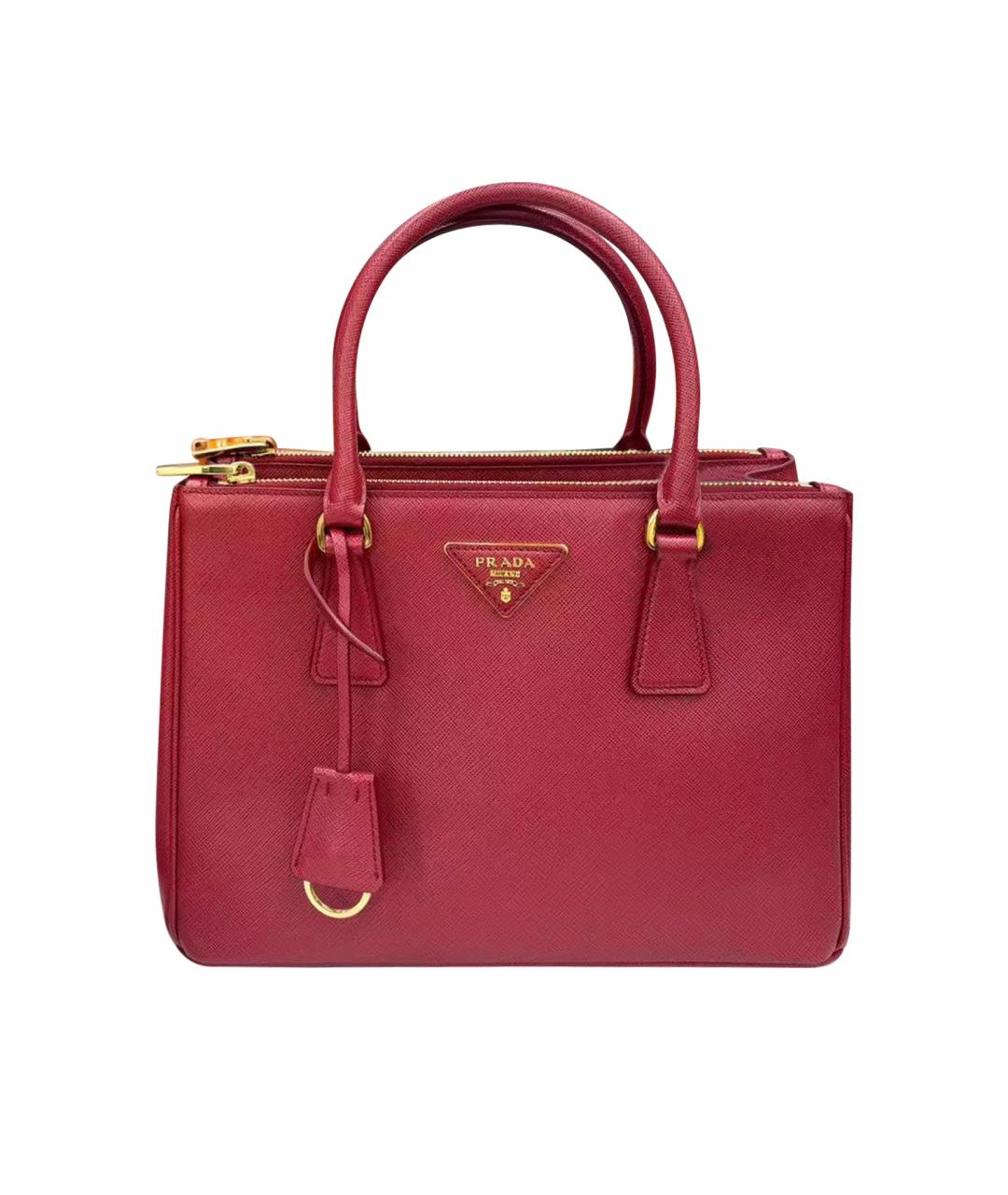 PRADA Красная кожаная сумка с короткими ручками, фото 1