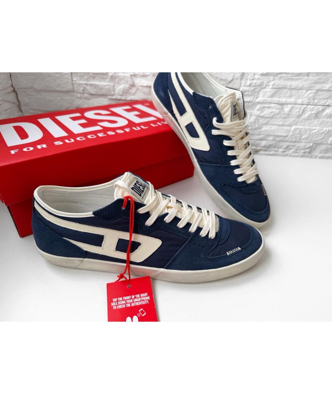 DIESEL Темно-синие низкие кроссовки / кеды, фото 7