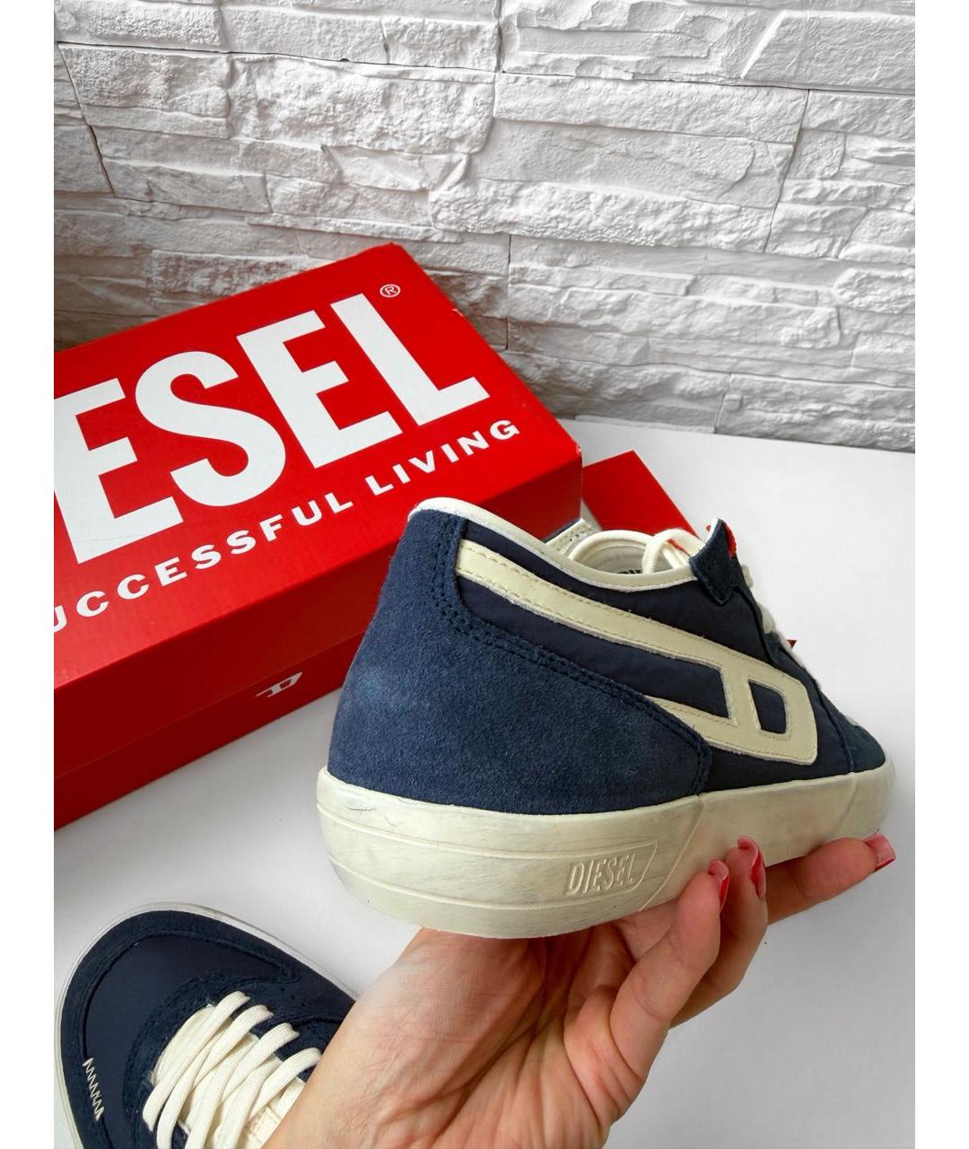 DIESEL Темно-синие низкие кроссовки / кеды, фото 5