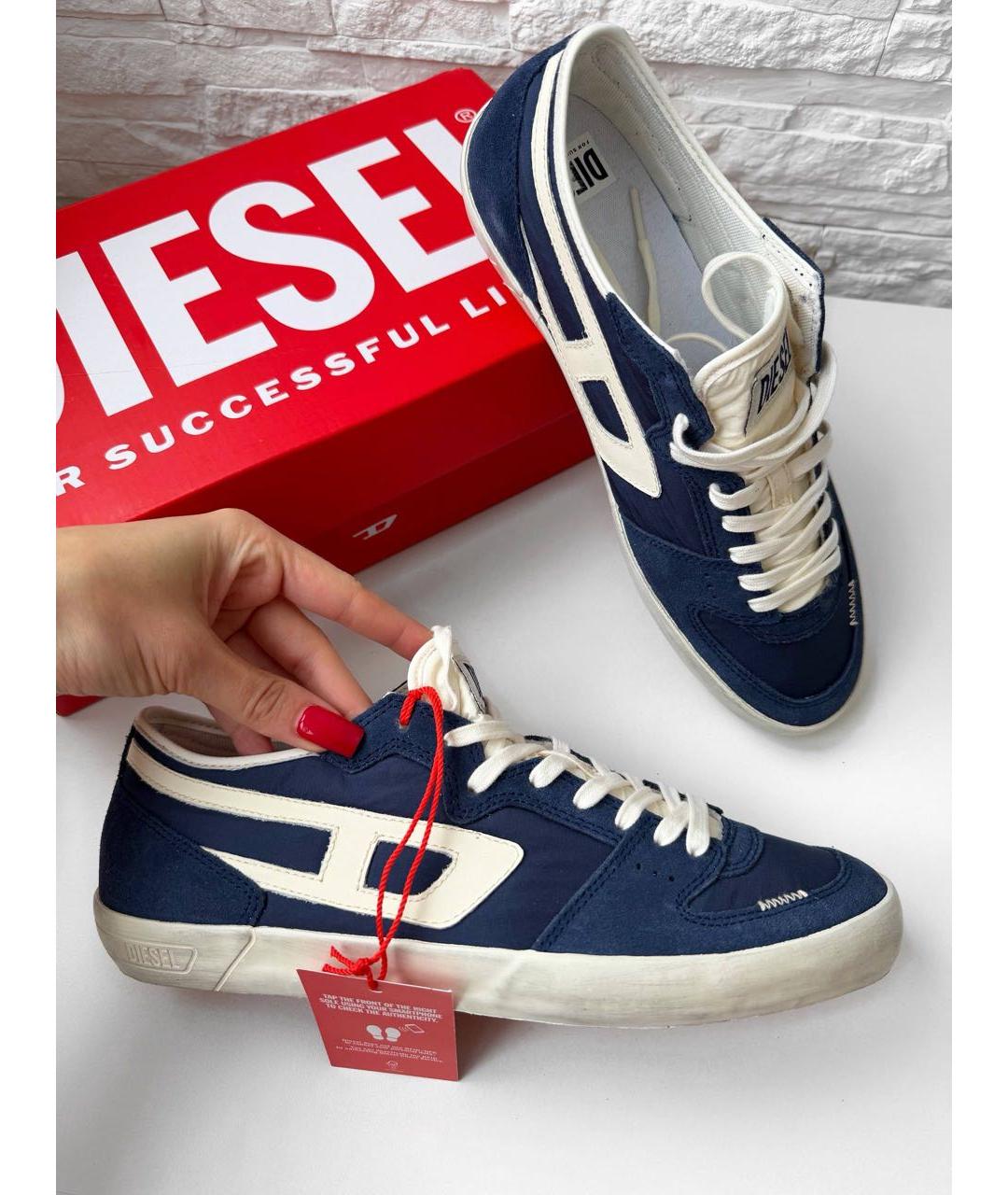 DIESEL Темно-синие низкие кроссовки / кеды, фото 3
