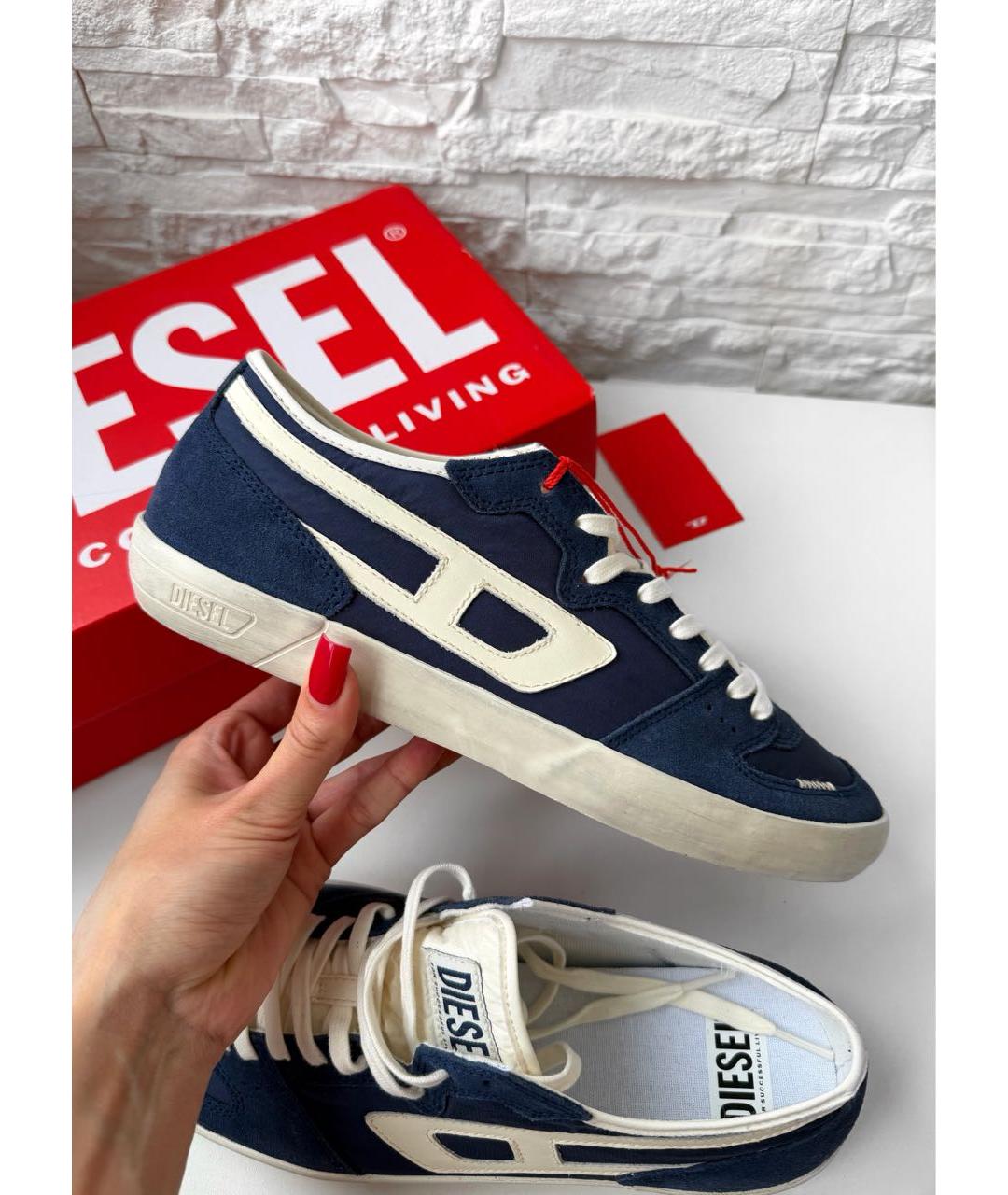 DIESEL Темно-синие низкие кроссовки / кеды, фото 9