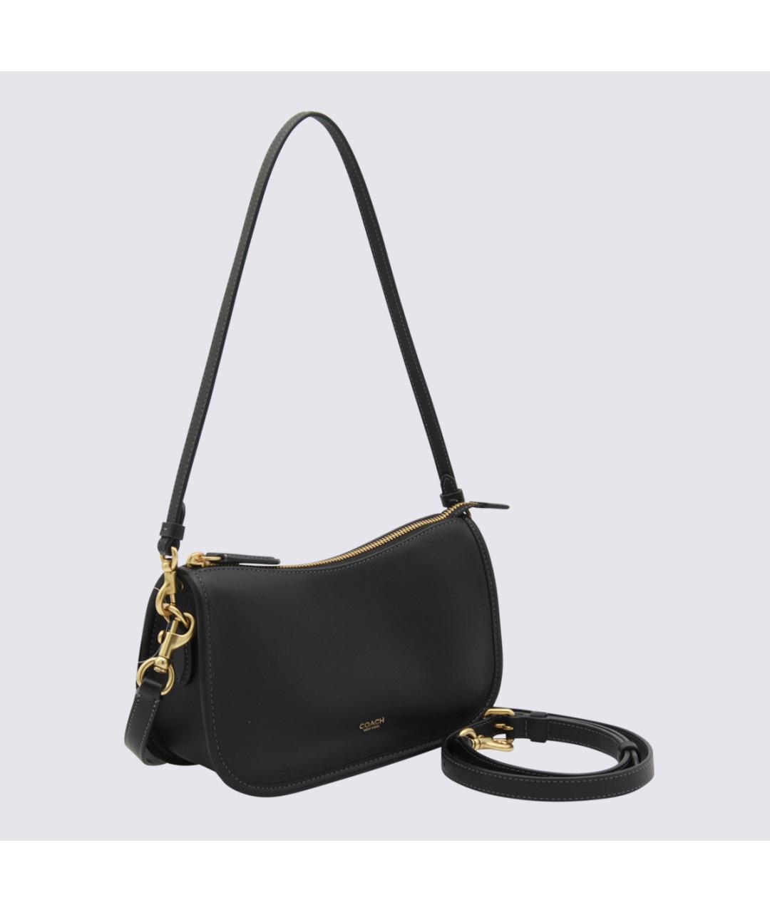 COACH Черная кожаная сумка через плечо, фото 2