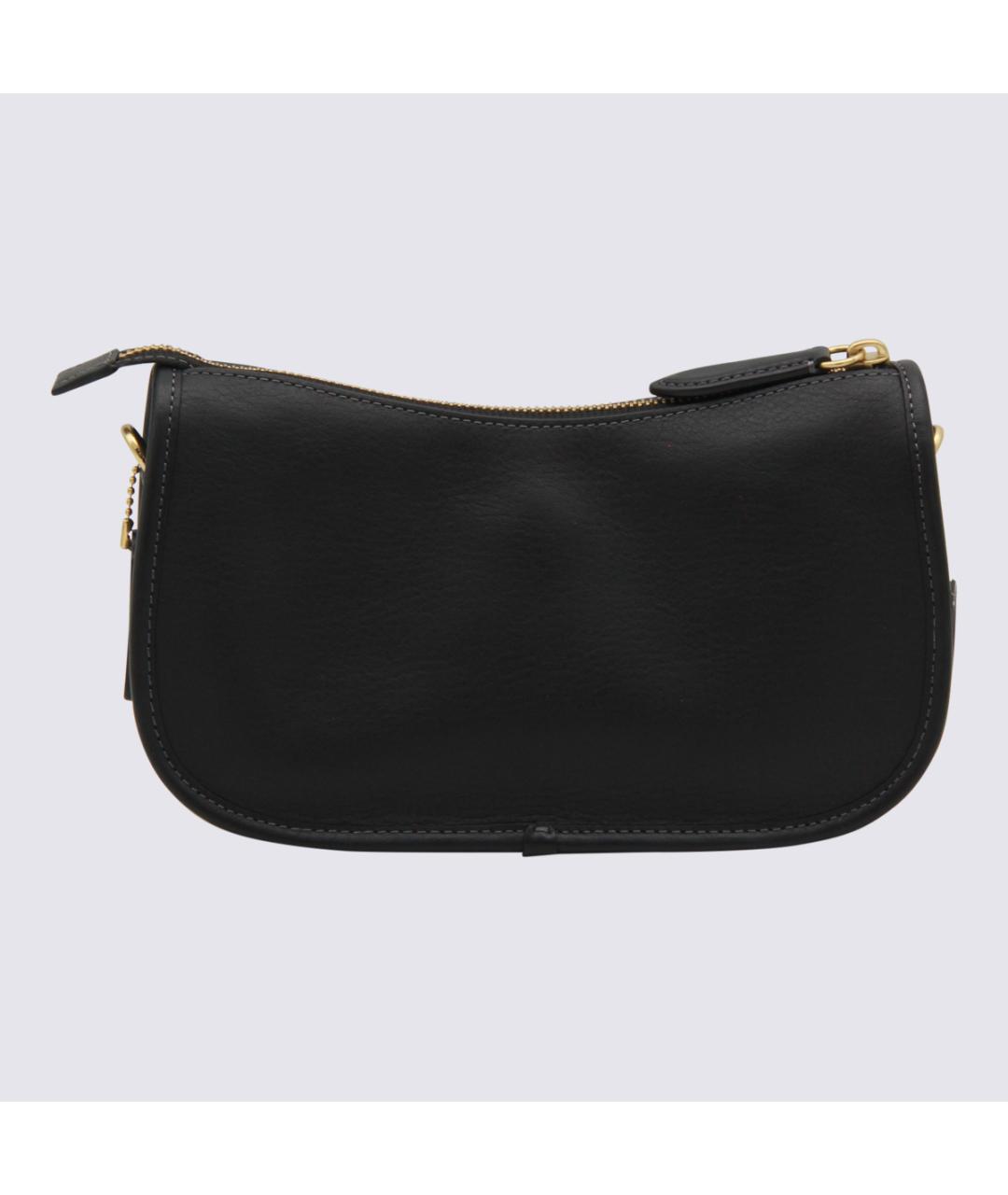 COACH Черная кожаная сумка через плечо, фото 3