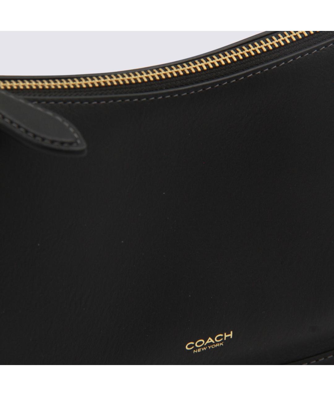 COACH Черная кожаная сумка через плечо, фото 4