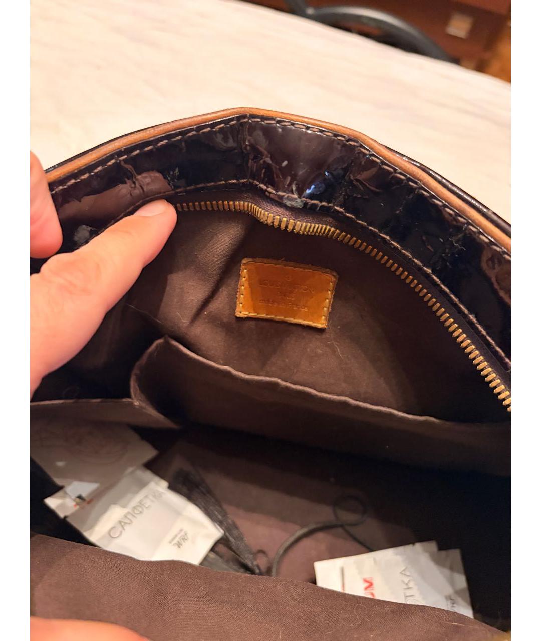 LOUIS VUITTON Бордовая сумка тоут из лакированной кожи, фото 4